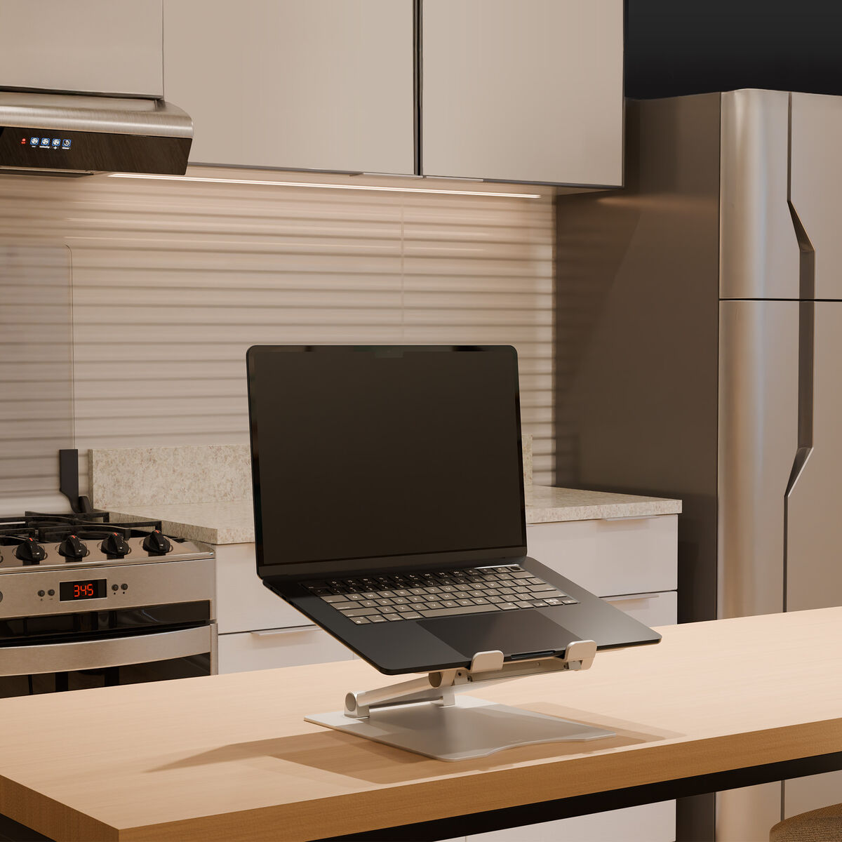 Height Adjustable Fold-Flat Laptop Stand Made of Scratch-Resistant Premium Aluminum Alloy