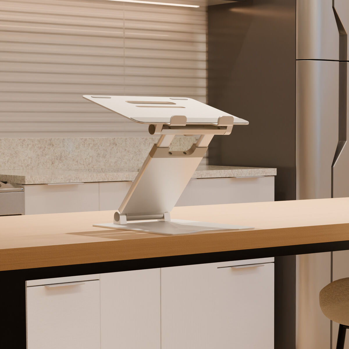 Height Adjustable Fold-Flat Laptop Stand Made of Scratch-Resistant Premium Aluminum Alloy