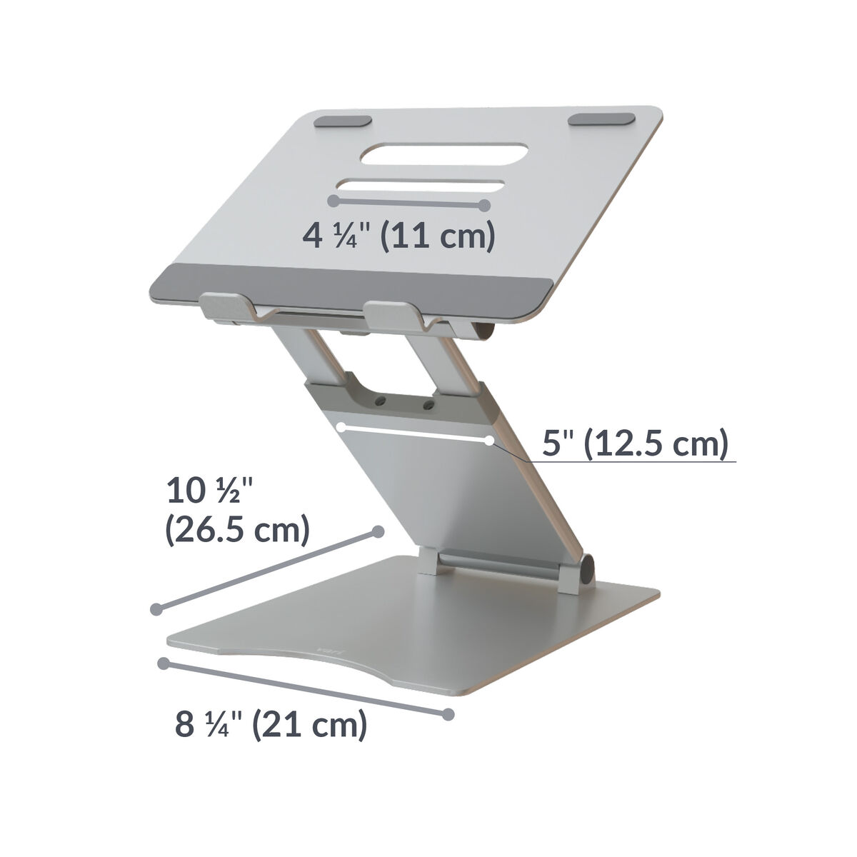 Height Adjustable Fold-Flat Laptop Stand Made of Scratch-Resistant Premium Aluminum Alloy