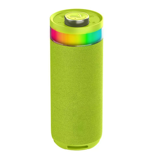 Cylindrical Party Portable Speaker With Synchronized Multi-Device Linkage and RGB Ambient Lighting