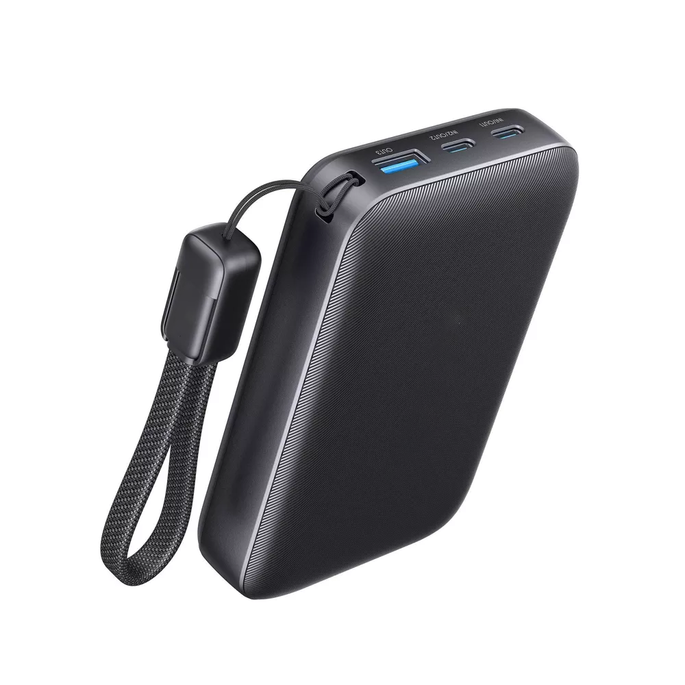 Compact High-Capacity Portable Charger Supporting PD Fast Charging With Integrated Lanyard Cable and Digital Power Readout