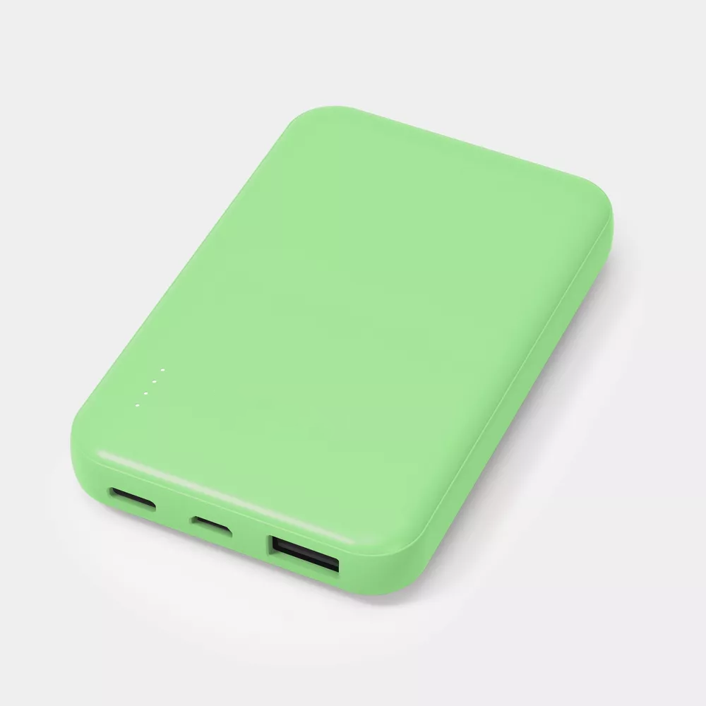 Compact Mid-Capacity Portable Charger With Triple Port Layout Supporting Dual-Device Concurrent Charging