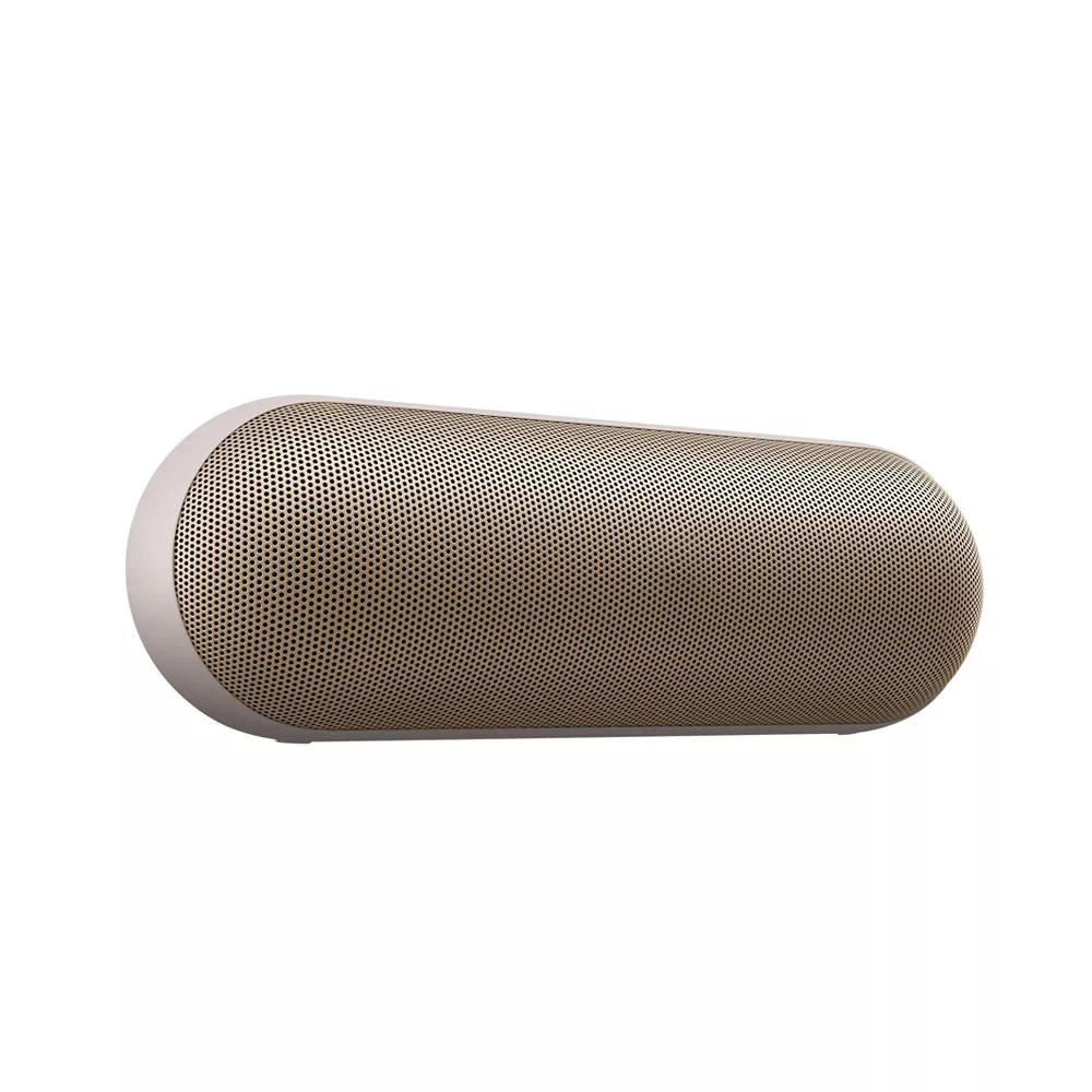 Pill-Shaped Portable Speaker With Optimized Driver Hardware and Dual-Speaker Stereo Sync Capability