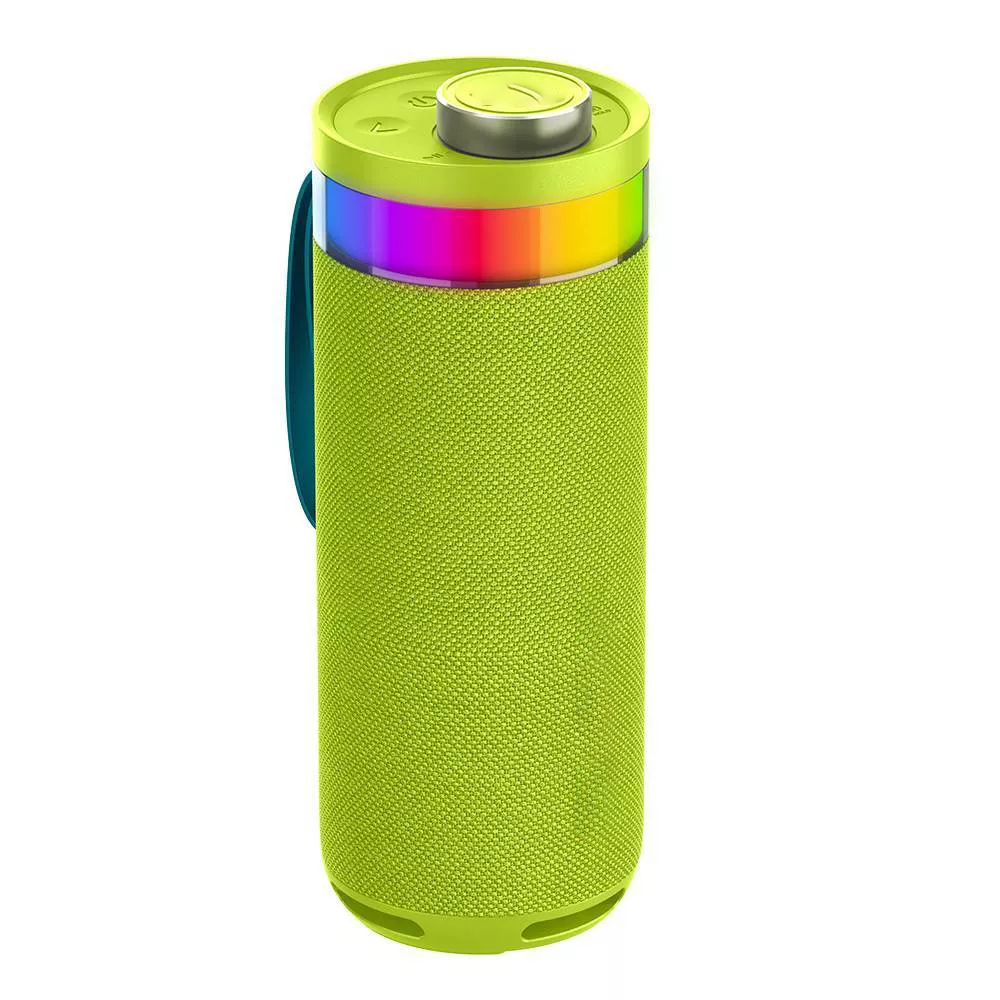 Cylindrical Party Portable Speaker With Synchronized Multi-Device Linkage and RGB Ambient Lighting