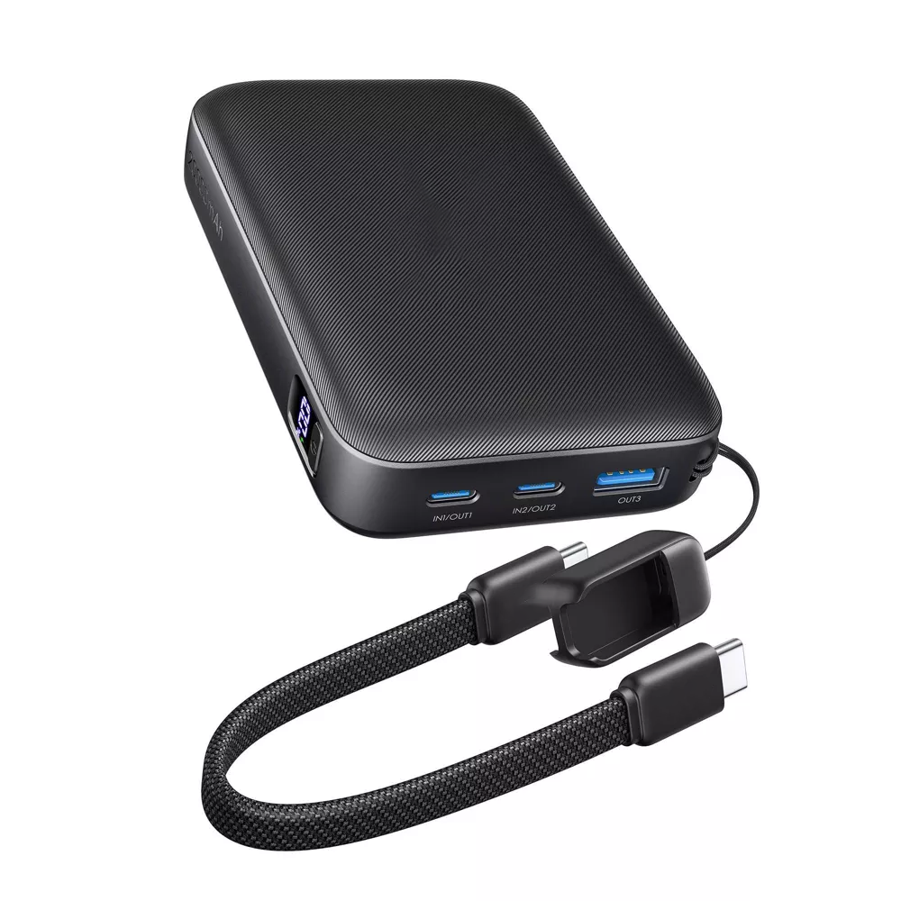 Compact High-Capacity Portable Charger Supporting PD Fast Charging With Integrated Lanyard Cable and Digital Power Readout
