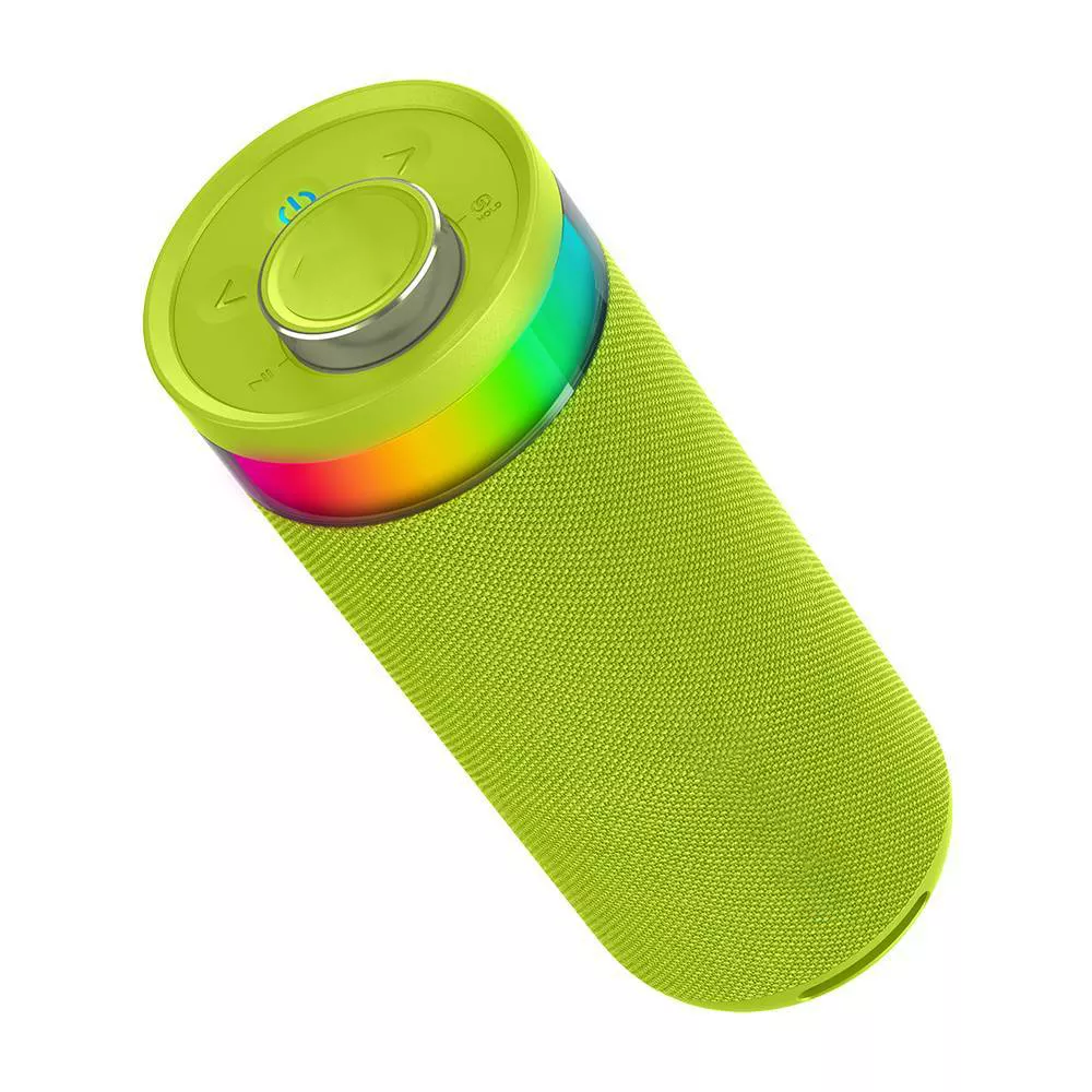 Cylindrical Party Portable Speaker With Synchronized Multi-Device Linkage and RGB Ambient Lighting