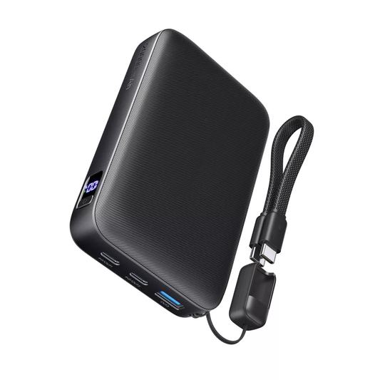 Compact High-Capacity Portable Charger Supporting PD Fast Charging With Integrated Lanyard Cable and Digital Power Readout
