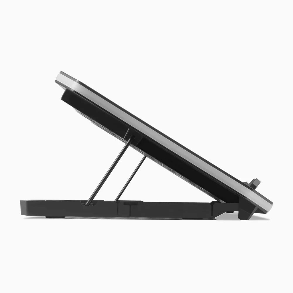 Multi-Fan Ergonomic Laptop Cooler Pad With Seven Angle Positions and Customizable RGB Illumination
