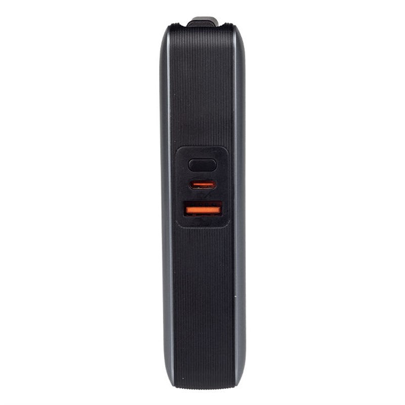 All-in-One Travel Power Bank Built With Foldable Wall Plug and Retractable Integrated Cord