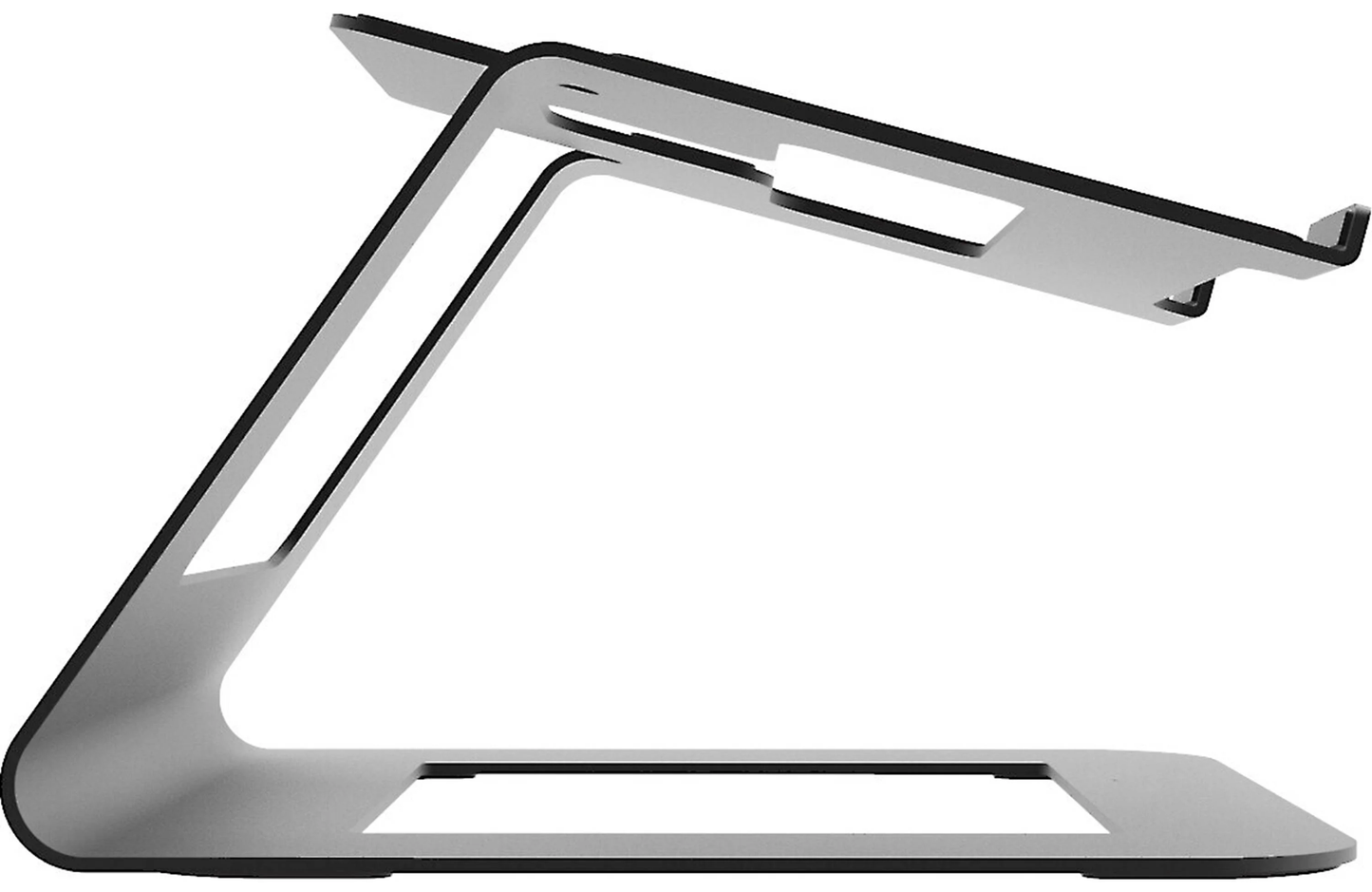 Fixed Inclination Universal Laptop Stand Made of Sturdy Steel With Built-In Cable Arrangement Parts