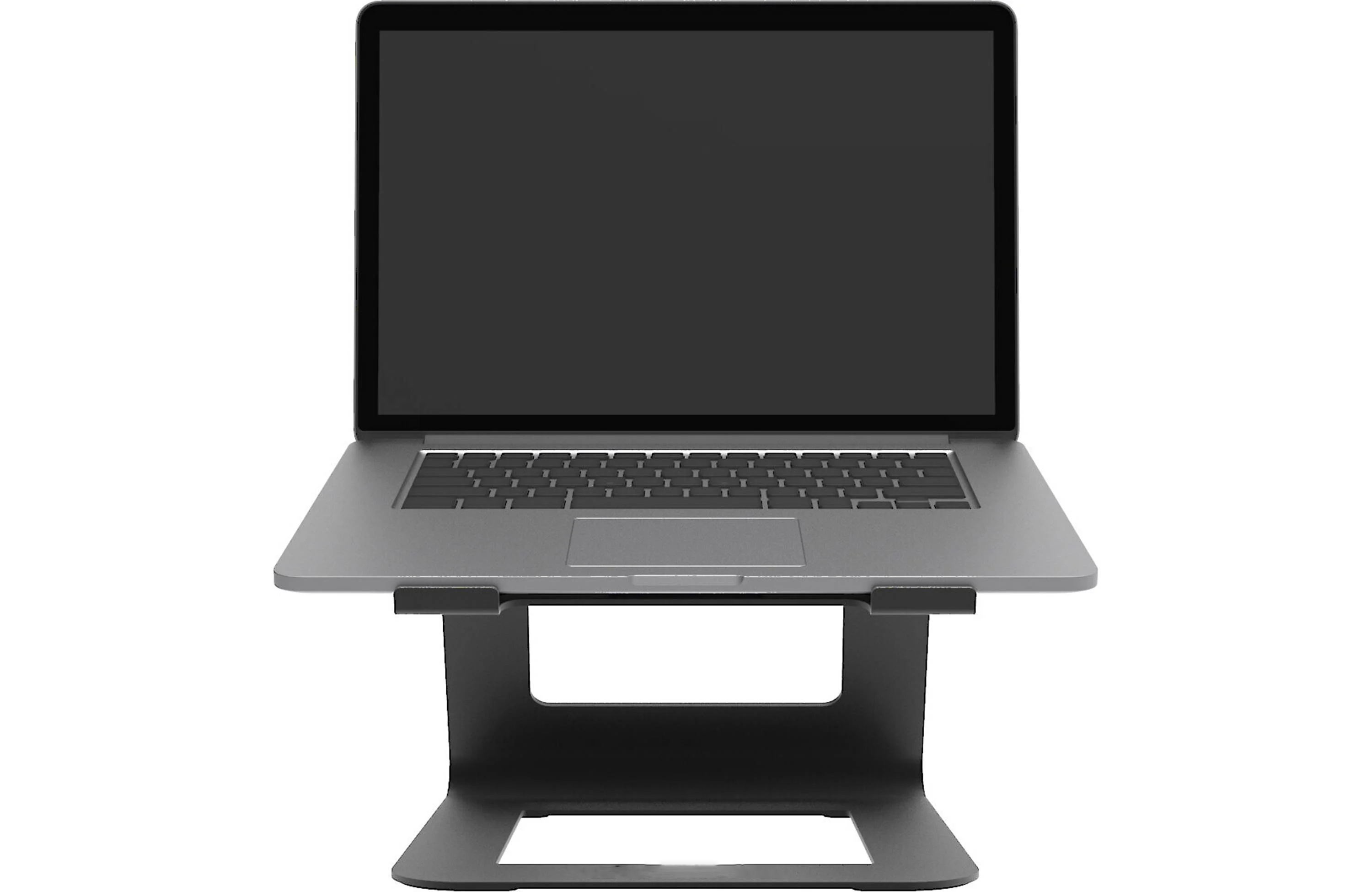 Fixed Inclination Universal Laptop Stand Made of Sturdy Steel With Built-In Cable Arrangement Parts