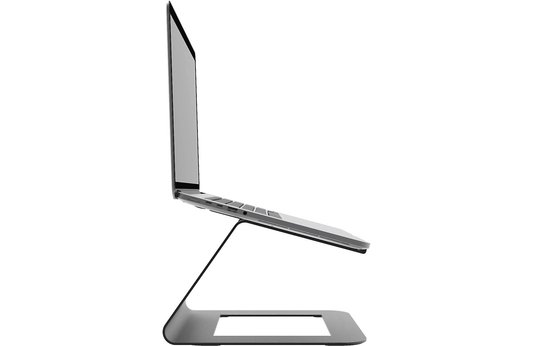 Fixed Inclination Universal Laptop Stand Made of Sturdy Steel With Built-In Cable Arrangement Parts